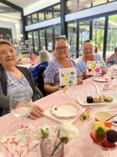Residents enjoying a Mother's Day Sip and Paint afternoon at Kewarra Aged Care in May 2026